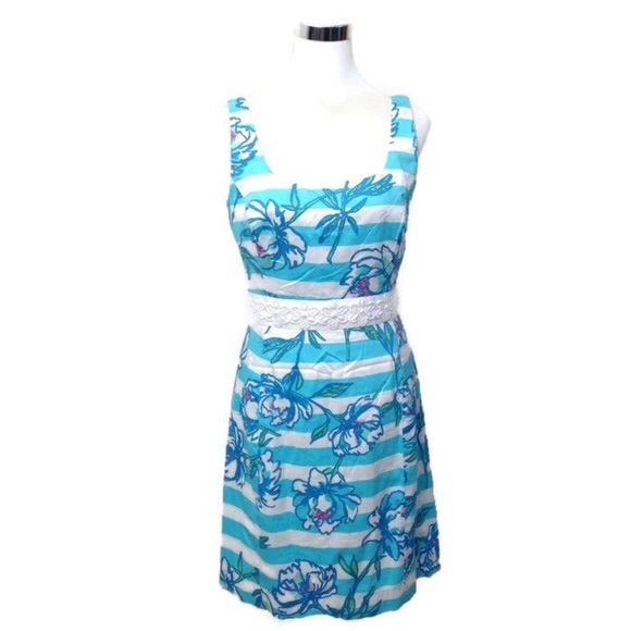 Lilly Pulitzer Serena Dress in Shorely Blue print - Picture 2 of 7